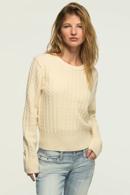 CABLE KNIT CREW SWEATER, image 1