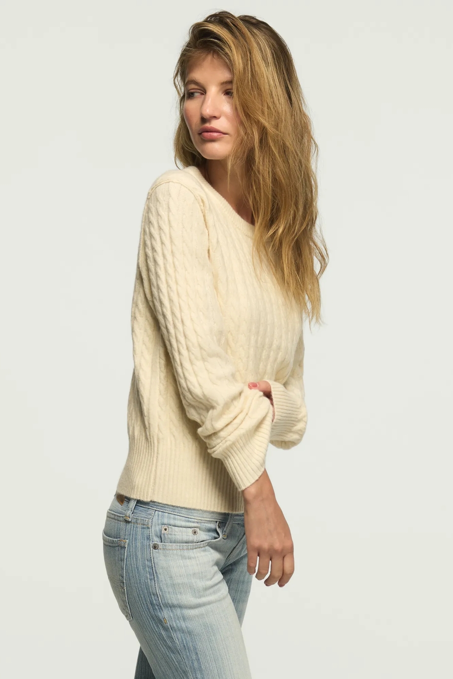CABLE KNIT CREW SWEATER, image 4