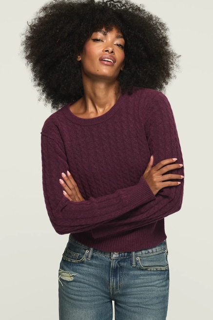 CABLE KNIT CREW SWEATER, image 1