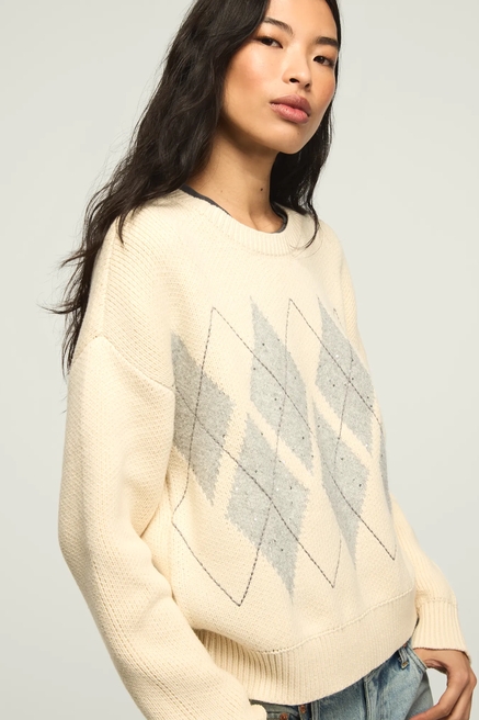 ARGYLE SEQUIN CREW SWEATER, image 2