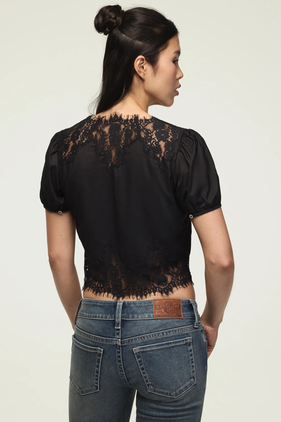 LACE TRIM FLYAWAY TOP, image 3