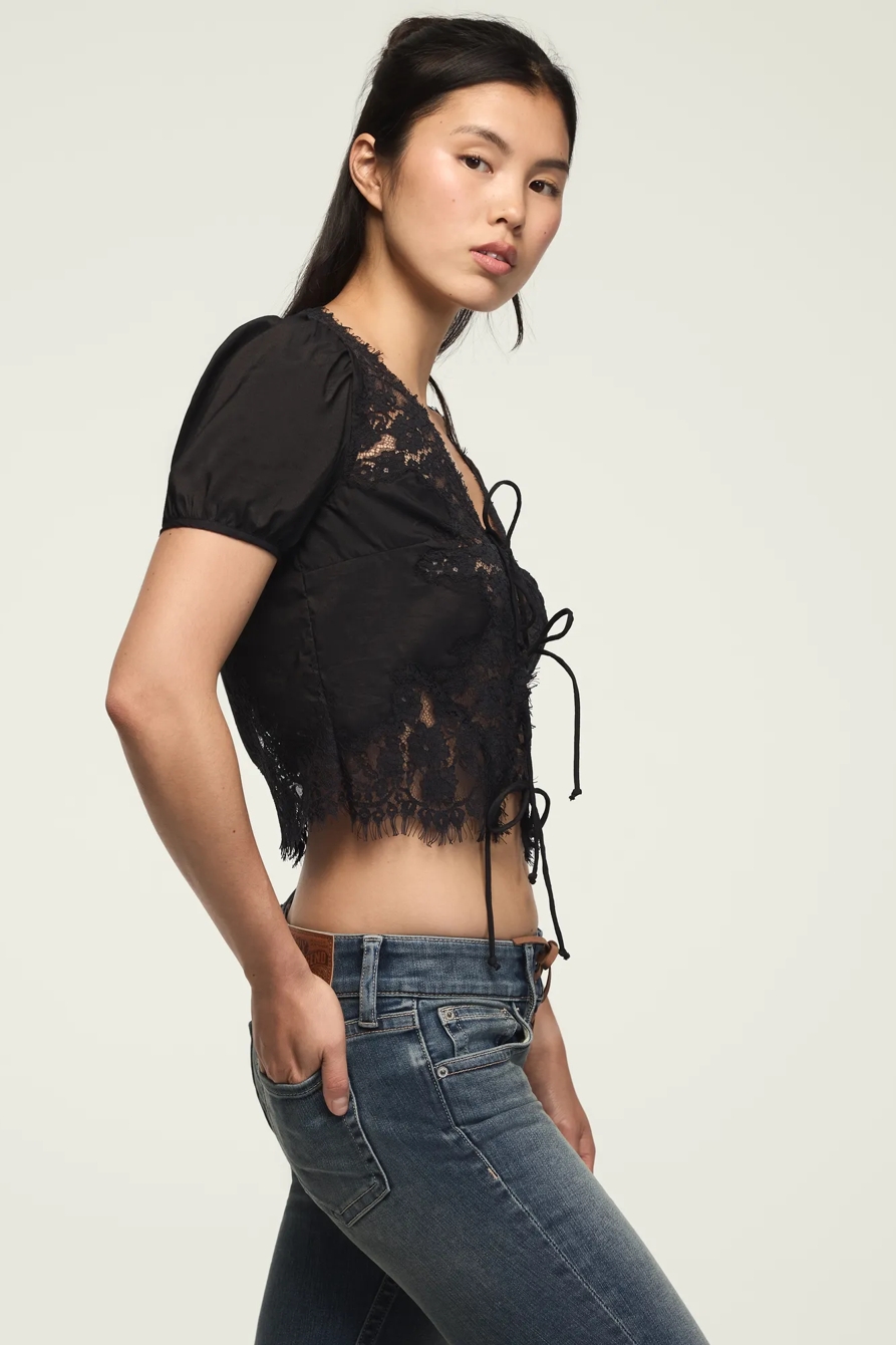 LACE TRIM FLYAWAY TOP, image 5