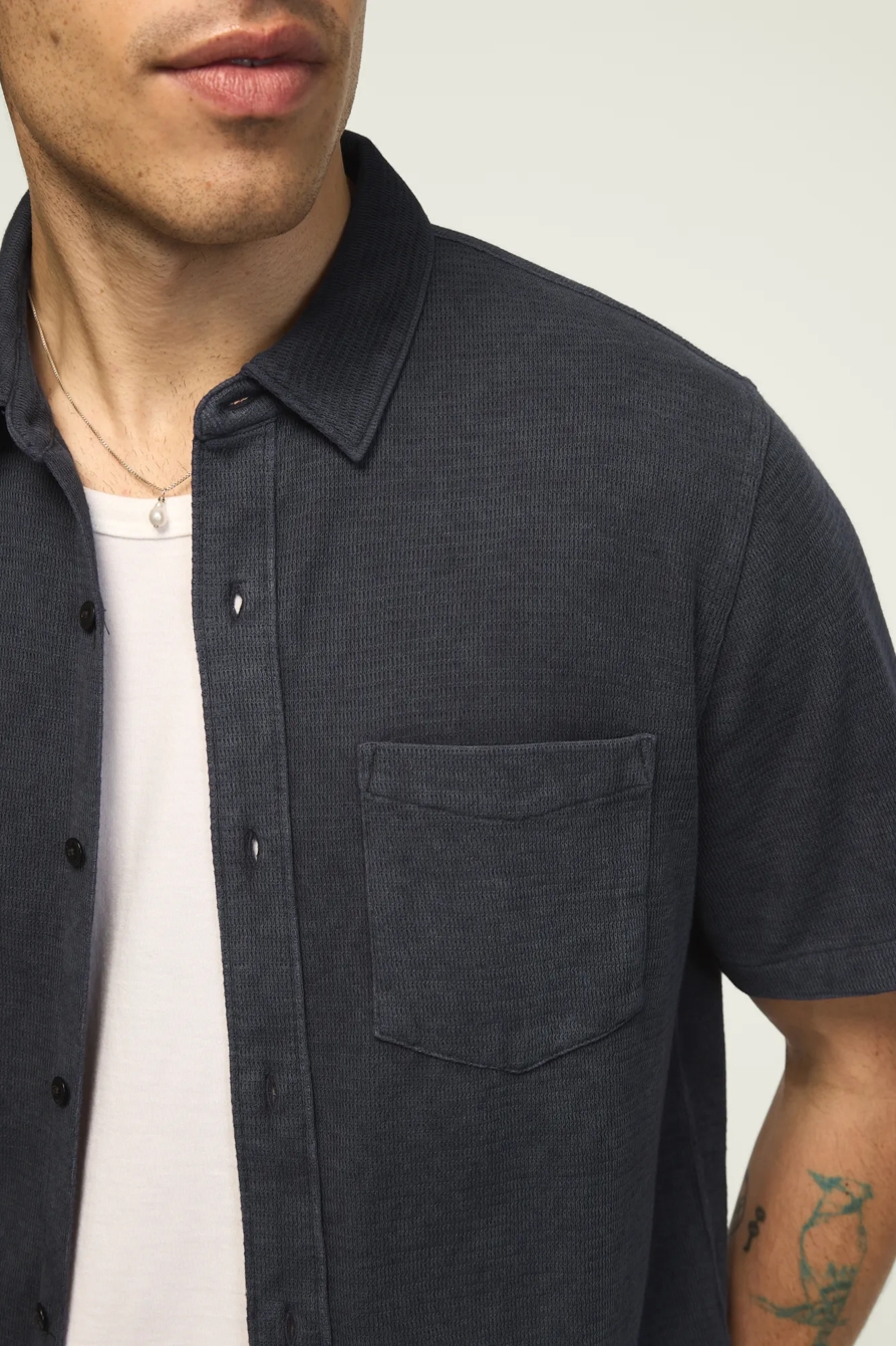 TEXTURED BUTTON THRU KNIT SHIRT, image 2