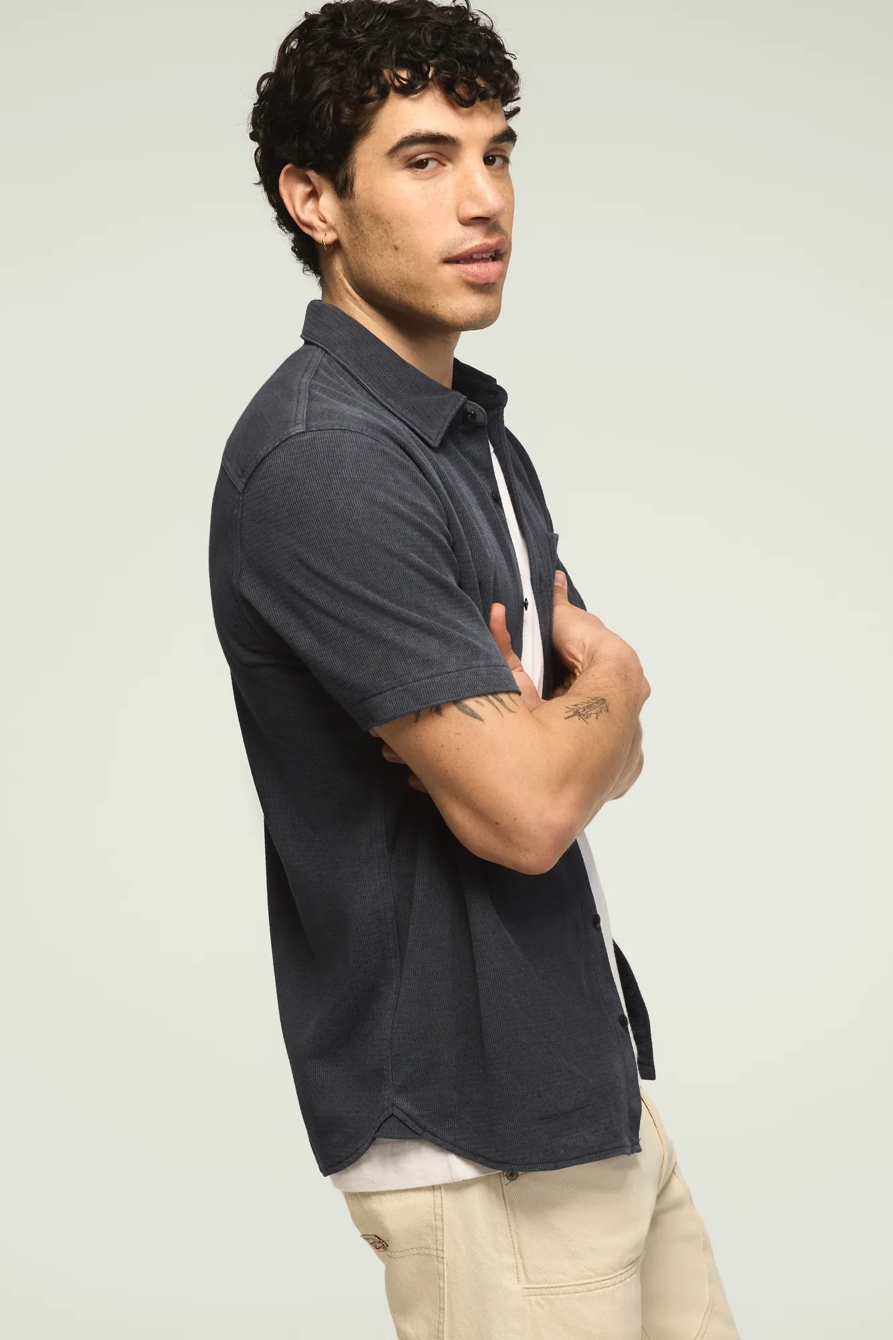 TEXTURED BUTTON THRU KNIT SHIRT, image 4
