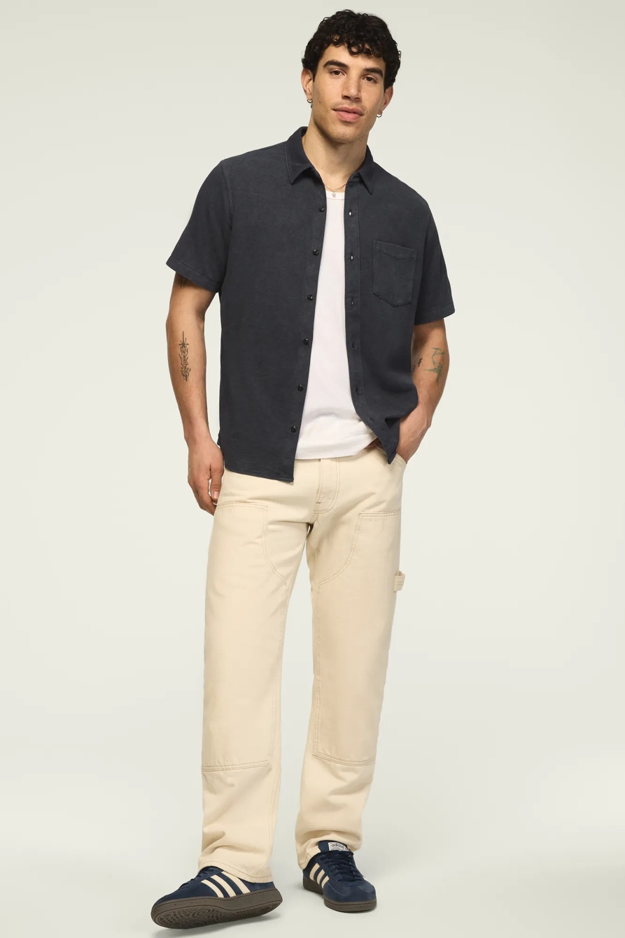 TEXTURED BUTTON THRU KNIT SHIRT, image 5