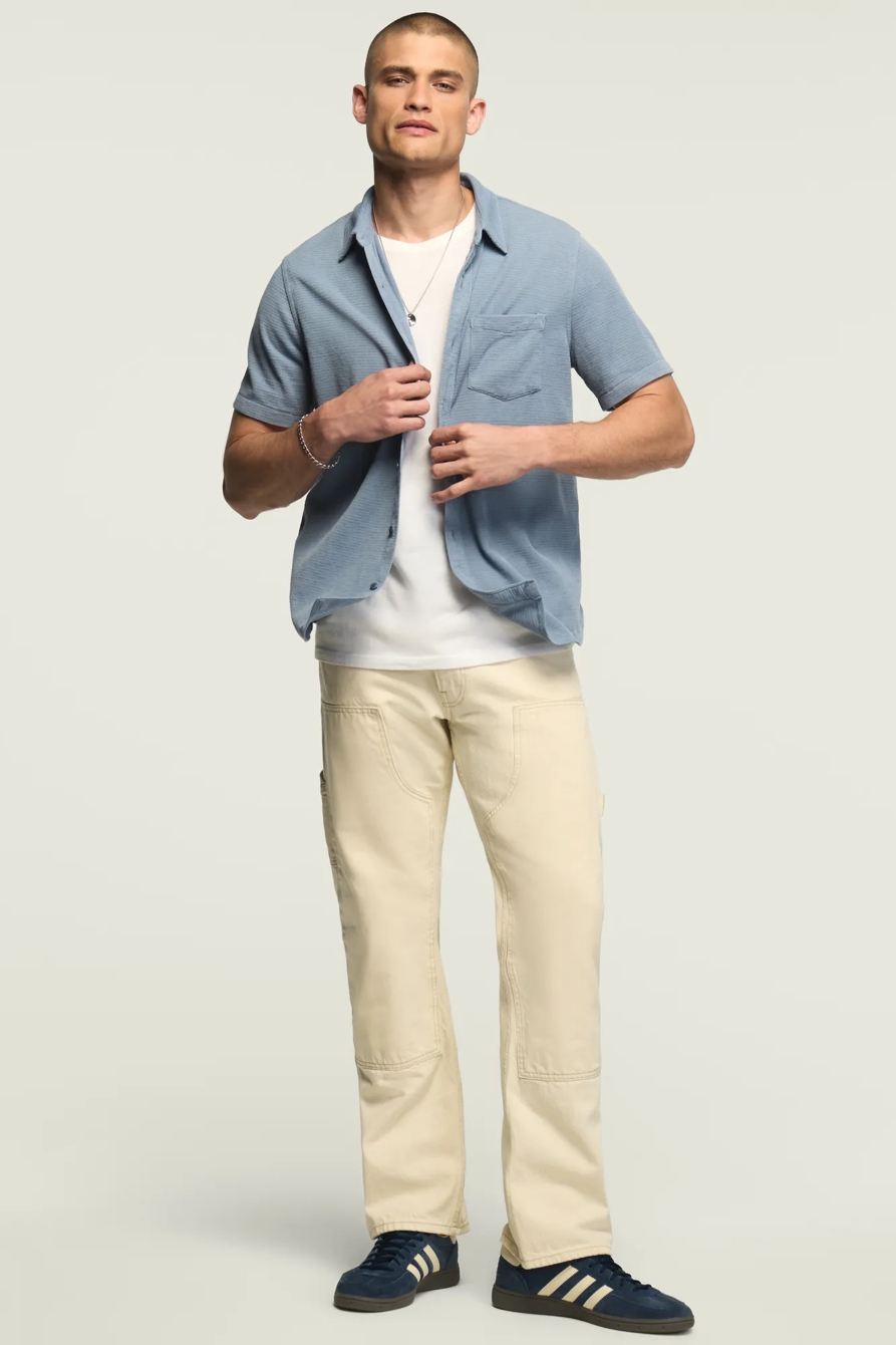 TEXTURED BUTTON THRU KNIT SHIRT, image 2