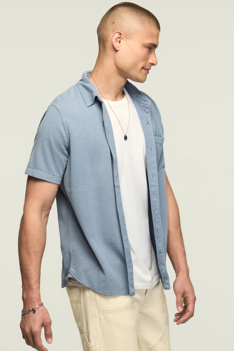 TEXTURED BUTTON THRU KNIT SHIRT, image 3