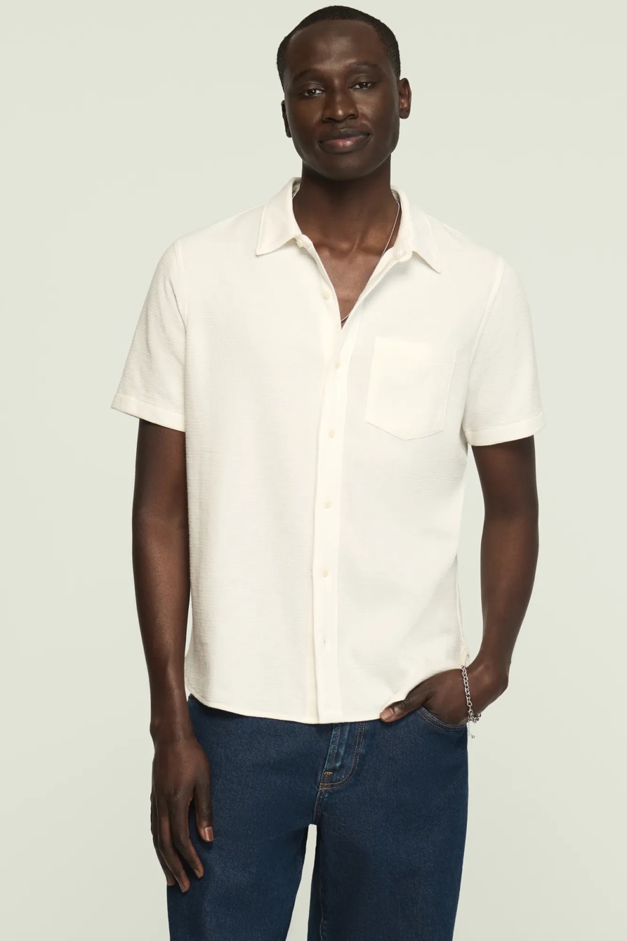 TEXTURED BUTTON THRU KNIT SHIRT, image 2