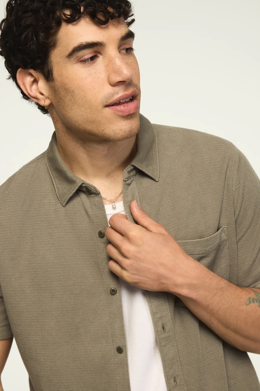 TEXTURED BUTTON THRU KNIT SHIRT, image 2