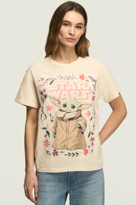 STAR WARS FLORAL GROGU BOYFRIEND TEE, image 1