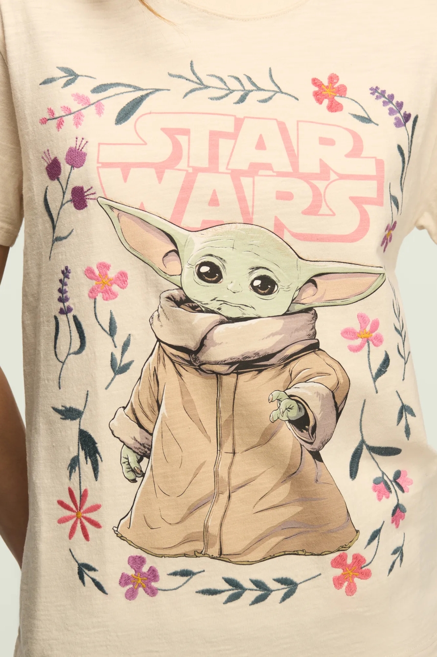 STAR WARS FLORAL GROGU BOYFRIEND TEE, image 2