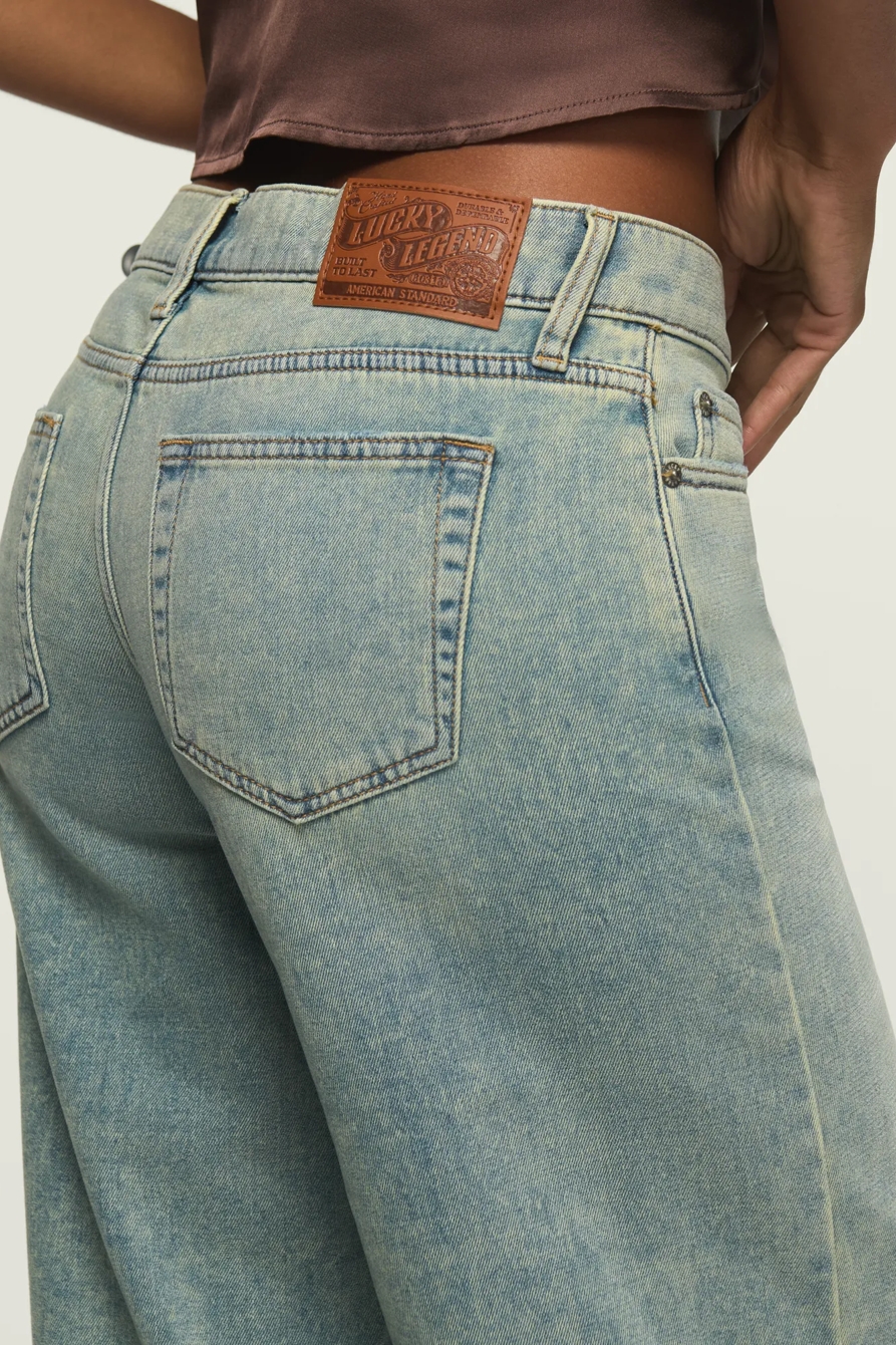 VELVET DENIM LUXE SUPER LOW RISE ULTRA WIDE LEG, image 3