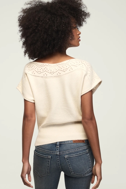 CHENILLE BOAT NECK SWEATER TEE, image 4