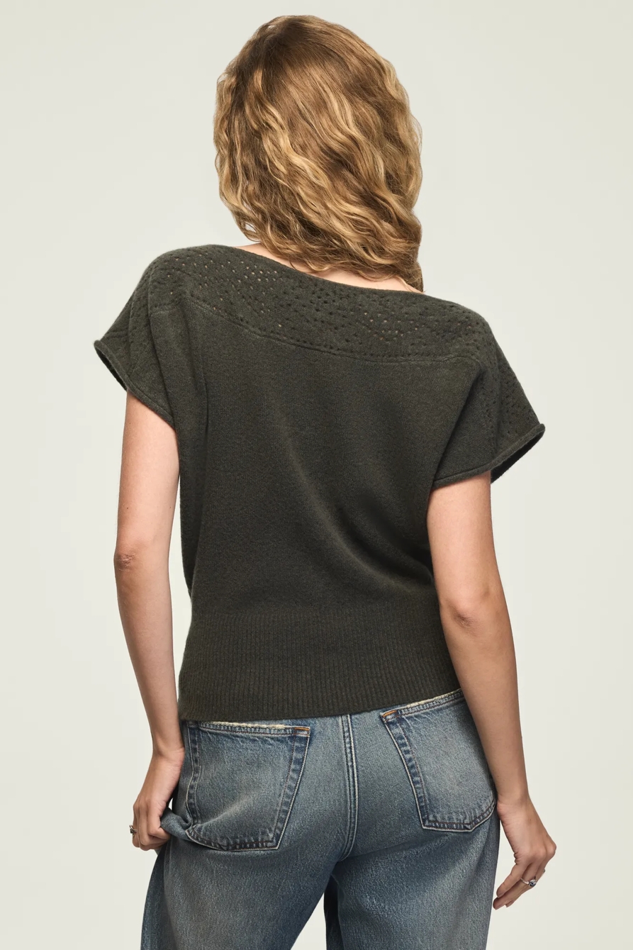 CHENILLE BOAT NECK SWEATER TEE, image 3