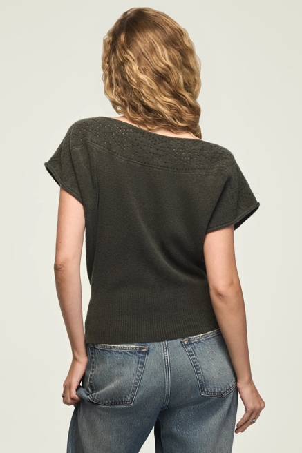 CHENILLE BOAT NECK SWEATER TEE, image 3