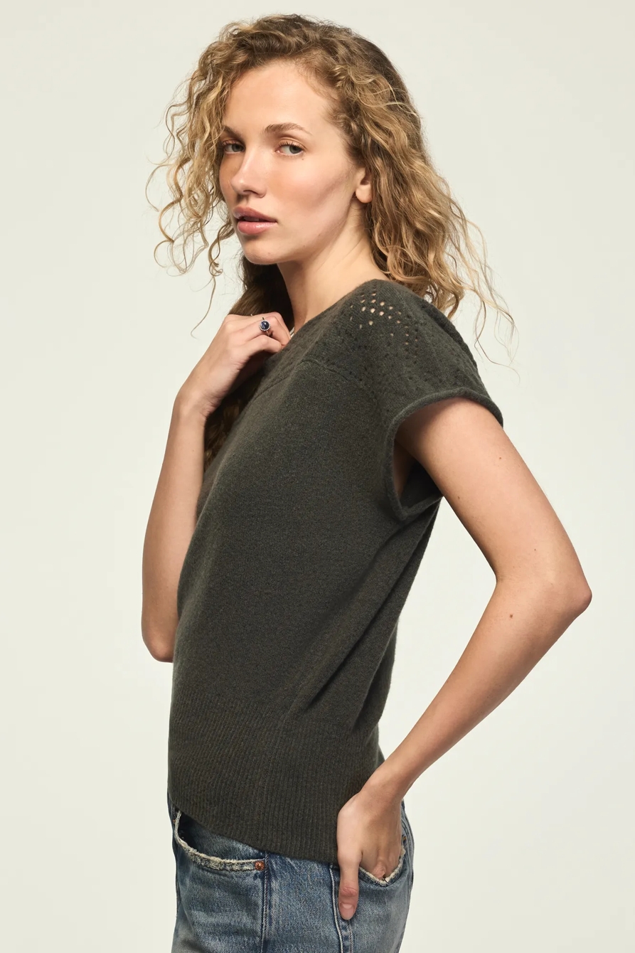 CHENILLE BOAT NECK SWEATER TEE, image 4