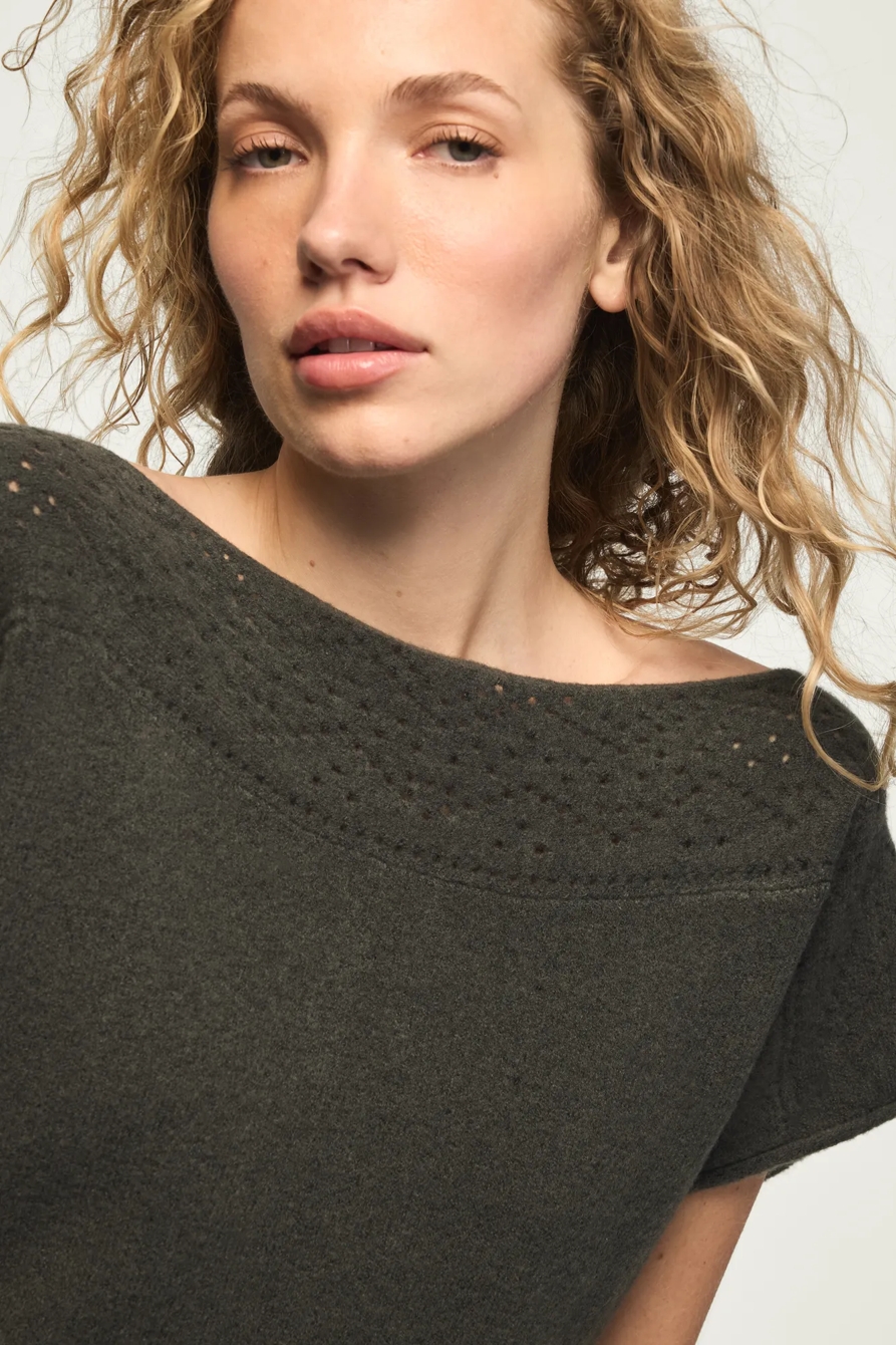 CHENILLE BOAT NECK SWEATER TEE, image 5