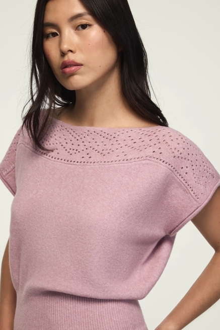 CHENILLE BOAT NECK SWEATER TEE, image 2