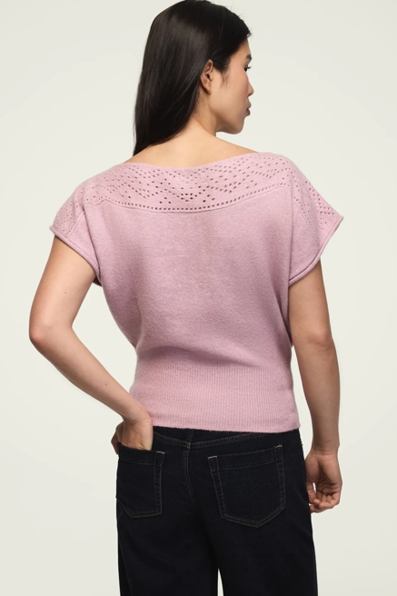 CHENILLE BOAT NECK SWEATER TEE, image 3