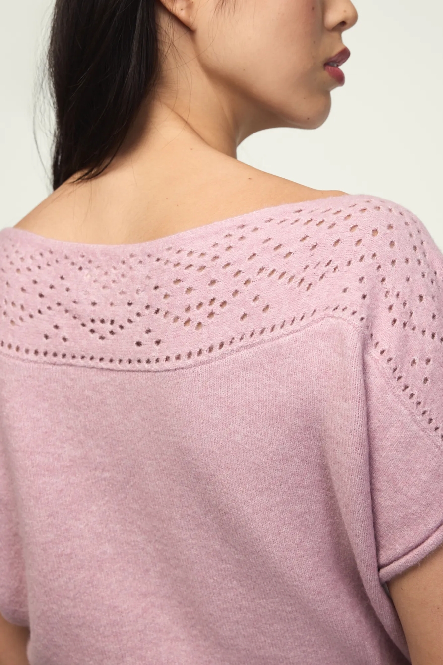 CHENILLE BOAT NECK SWEATER TEE, image 4