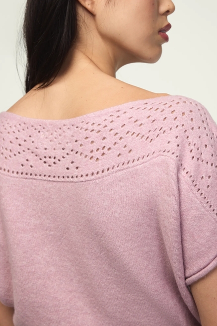 CHENILLE BOAT NECK SWEATER TEE, image 4