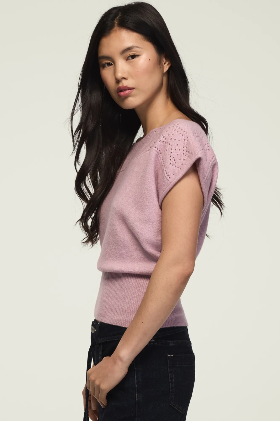 CHENILLE BOAT NECK SWEATER TEE, image 5