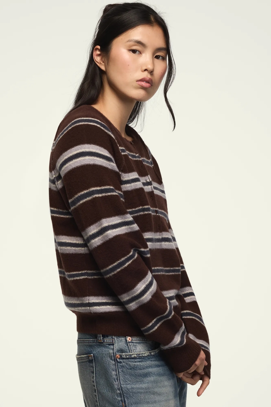 CLOUD SOFT STRIPED HENLEY SWEATER, image 4