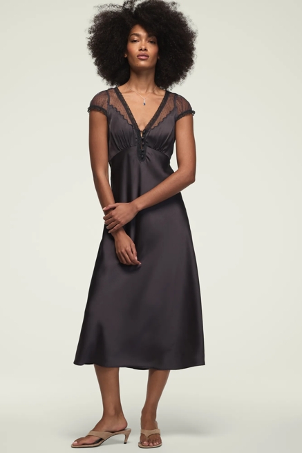 SHORT SLEEVE SIMONE LACE MAXI DRESS, image 1