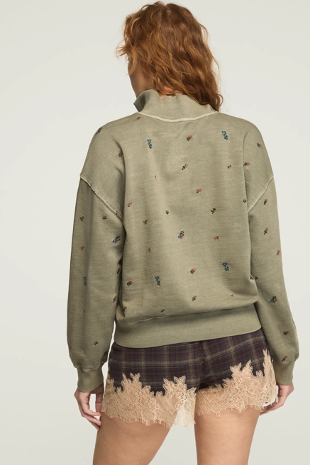 EMBROIDERED QUARTER ZIP PULLOVER, image 3