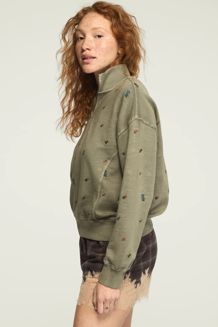 EMBROIDERED QUARTER ZIP PULLOVER, image 4