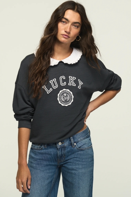 PETERPAN COLLAR GRAPHIC CREW, image 1