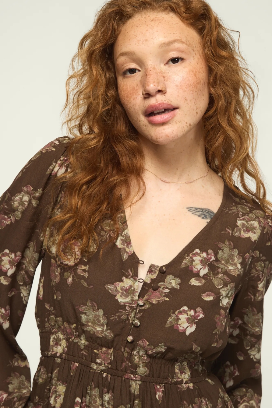 LONG SLEEVE SMOCKED WAIST MINI DRESS, image 5