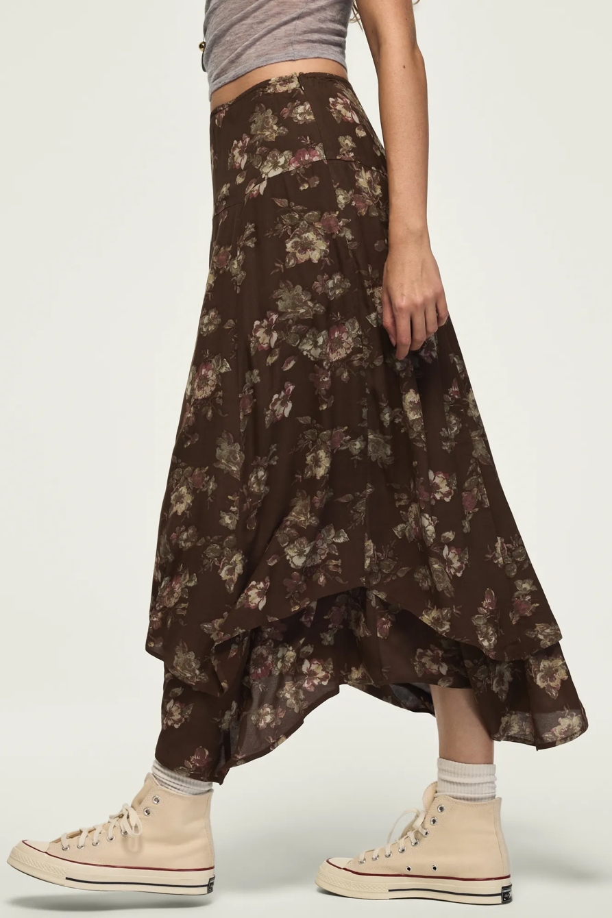 FLORAL DROP WAIST MIDI SKIRT, image 2