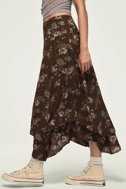 FLORAL DROP WAIST MIDI SKIRT, image 2