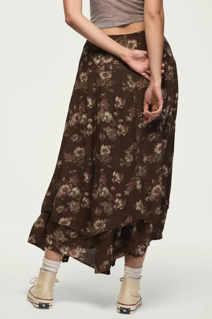 FLORAL DROP WAIST MIDI SKIRT, image 3