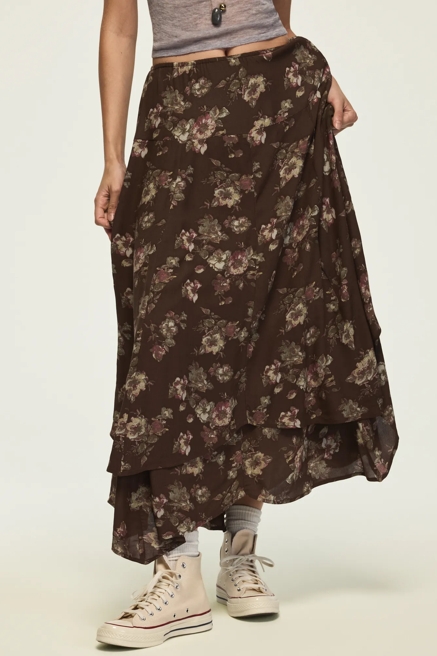 FLORAL DROP WAIST MIDI SKIRT, image 4