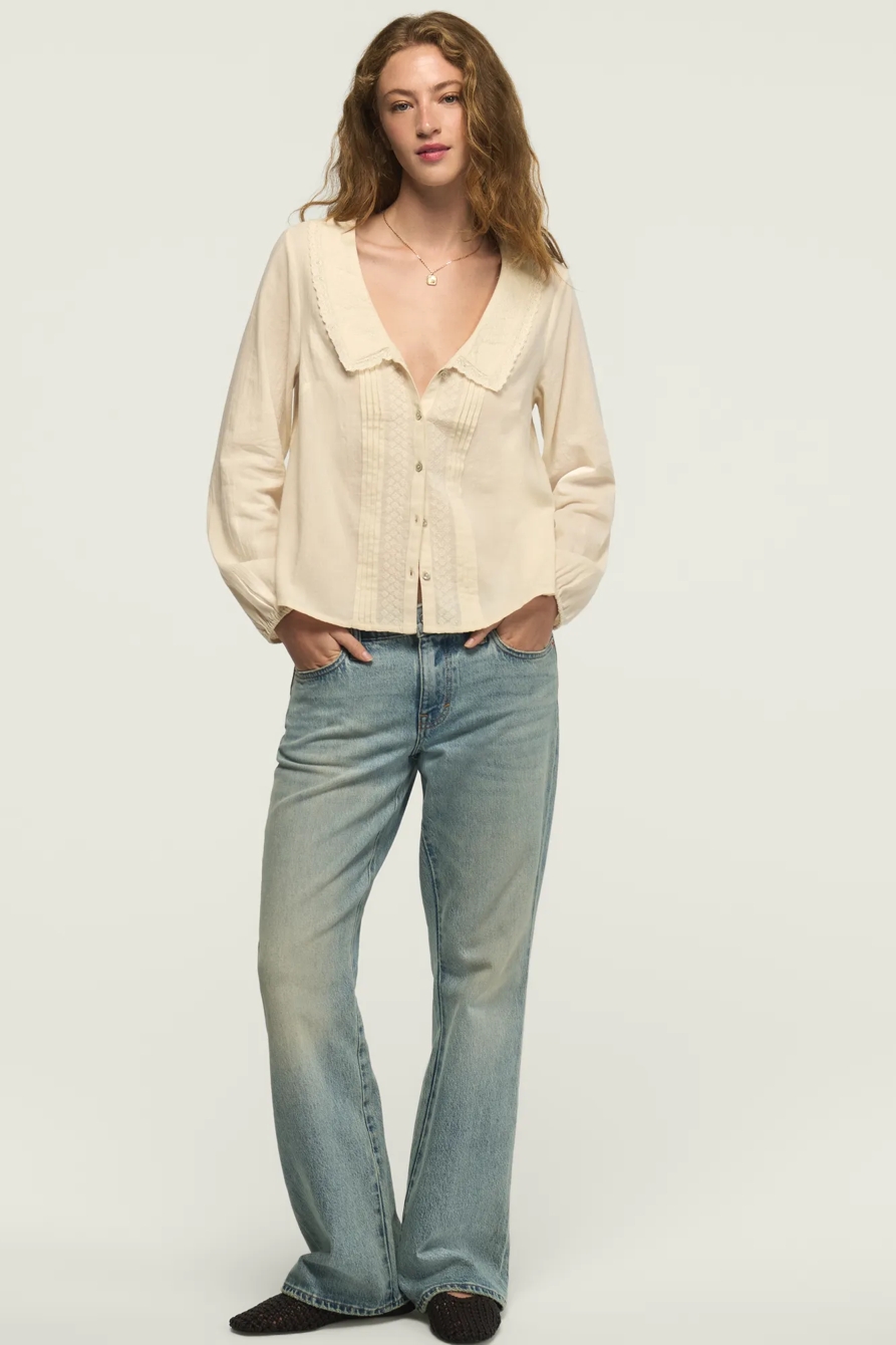 LONG SLEEVE PETER PAN COLLAR TOP, image 5