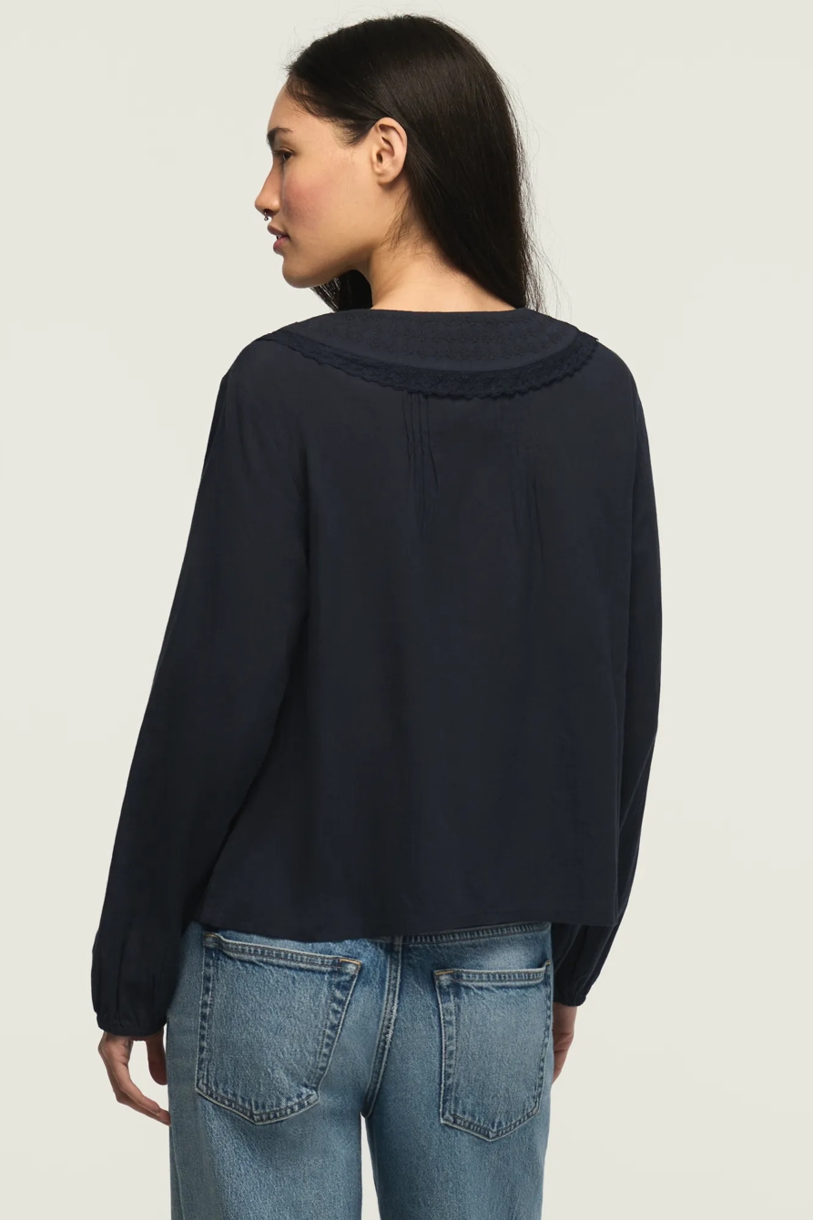 LONG SLEEVE PETER PAN COLLAR TOP, image 3