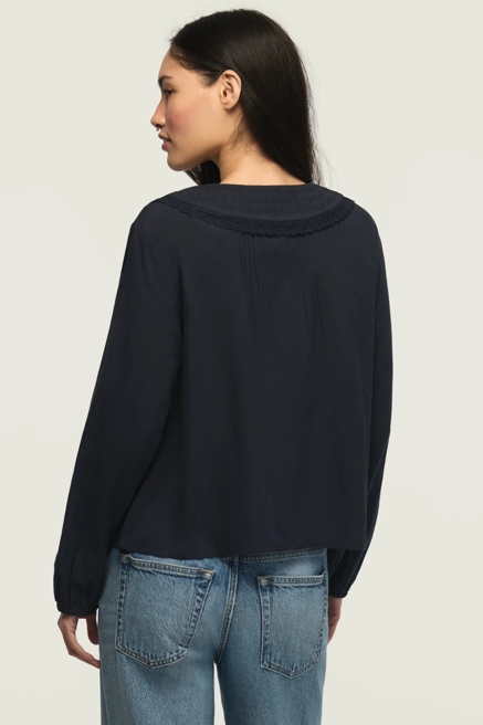 LONG SLEEVE PETER PAN COLLAR TOP, image 3
