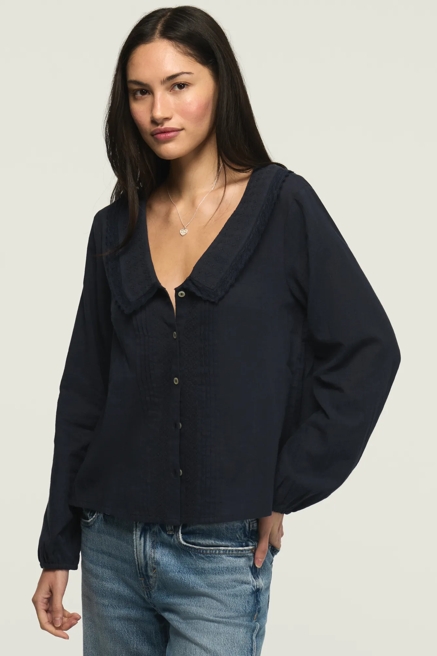 LONG SLEEVE PETER PAN COLLAR TOP, image 4