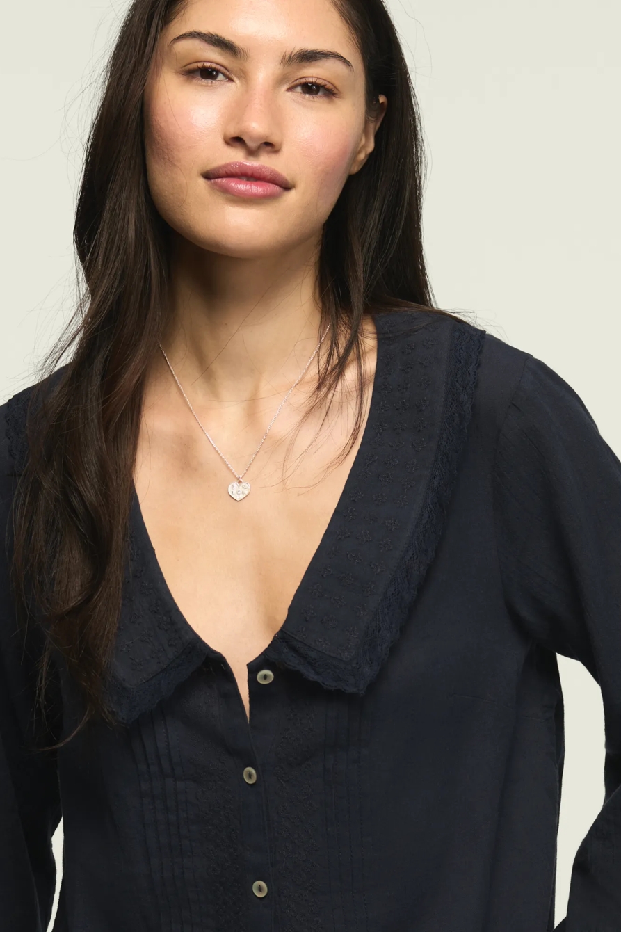 LONG SLEEVE PETER PAN COLLAR TOP, image 5