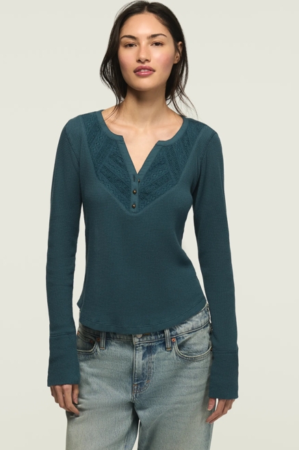 LACE TRIM MIX HENLEY, image 1