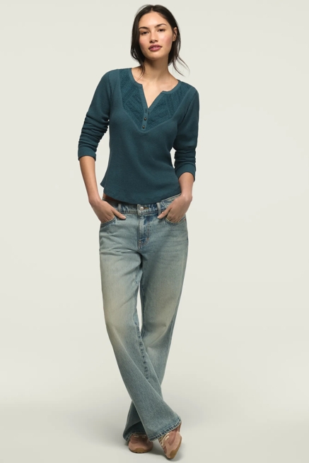 LACE TRIM MIX HENLEY, image 2