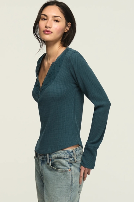 LACE TRIM MIX HENLEY, image 4