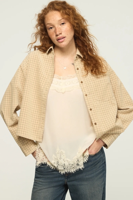 CROPPED CORDUROY SHIRT, image 1