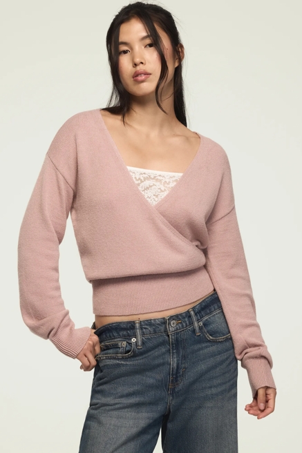 CLOUD SOFT SURPLICE SWEATER, image 1