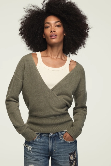 CLOUD SOFT SURPLICE SWEATER, image 1