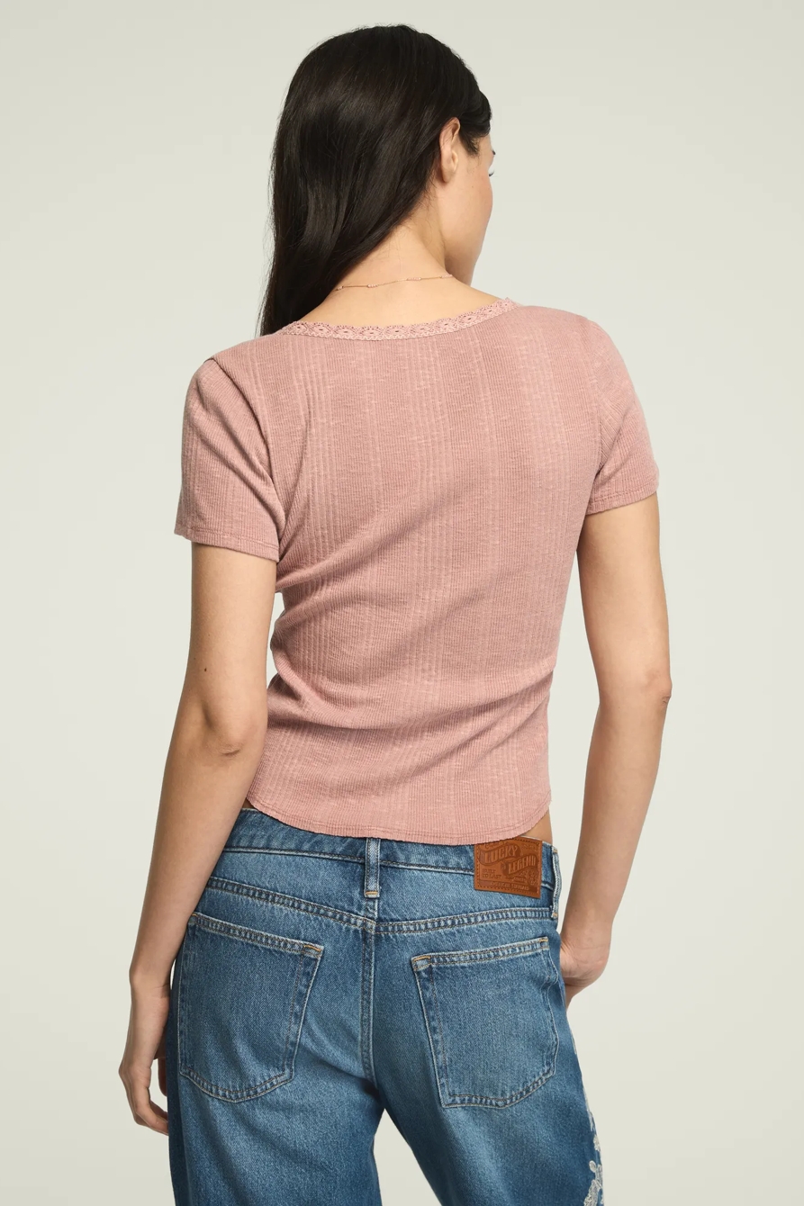 SHORT SLEEVE HENLEY TEE, image 3