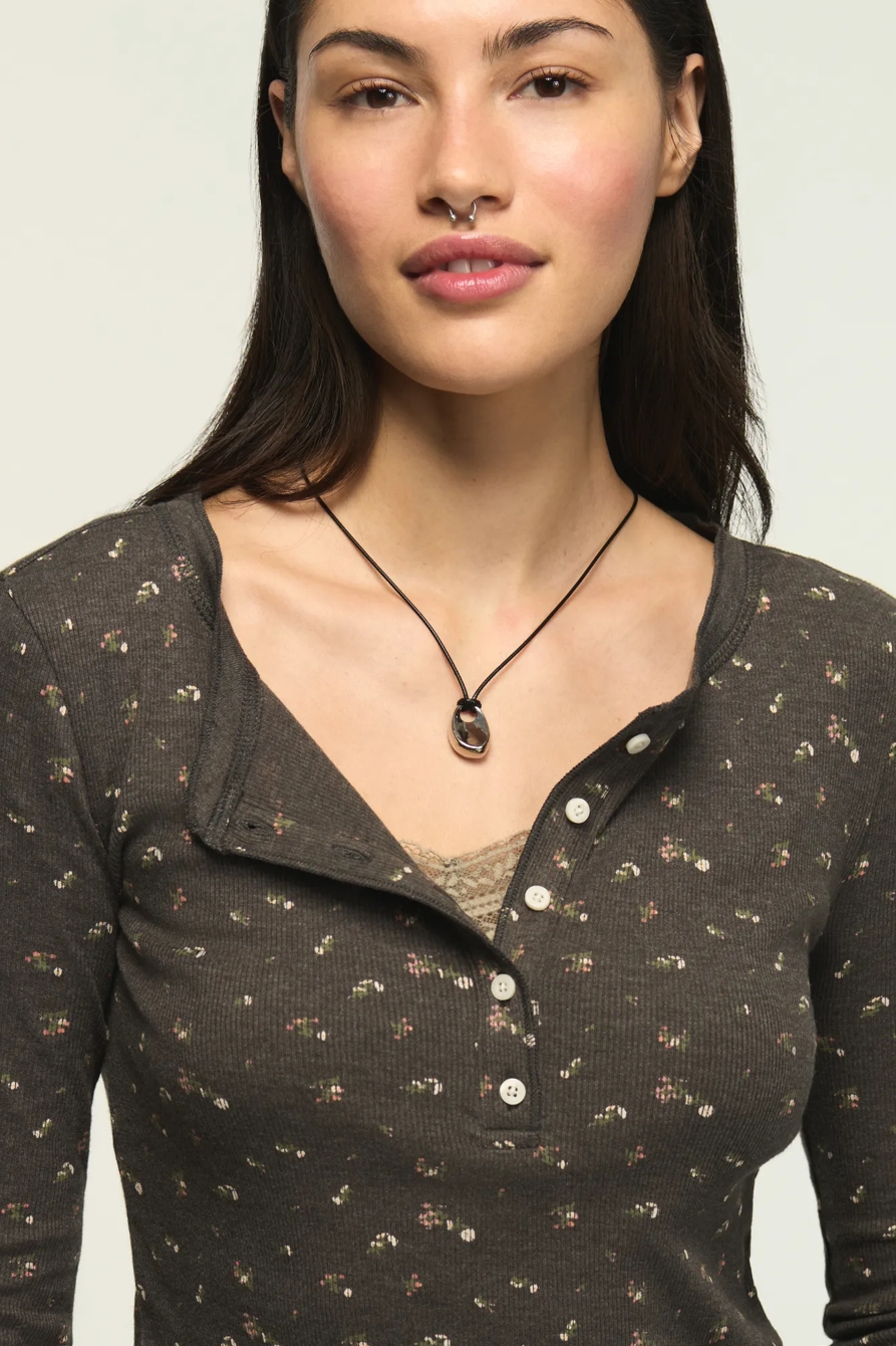 LONG SLEEVE RIBBED HENLEY, image 5