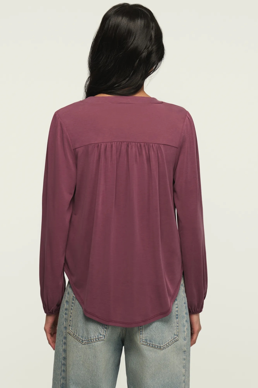 SANDWASH LONG SLEEVE V NECK TOP, image 3